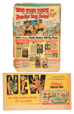 "WILD BILL HICKOK" KELLOGG'S SUGAR POPS BOX PANELS WITH ADS.