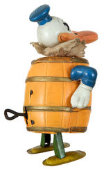 DONALD DUCK IN BARREL EXTREMELY RARE WIND-UP.