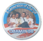 “OBAMA ‘08/KENNEDY ‘60” FAMILY FLASHER BUTTON.