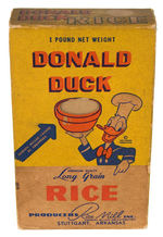 "DONALD DUCK RICE" BOX WITH BAMBI CUT-OUTS.