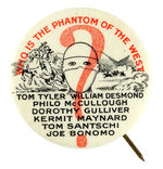 MASCOT SERIAL STARRING TOM TYLER 1931 PROMOTIONAL BUTTON.