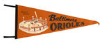 BALTIMORE ORIOLES LARGE POSTCARD/PENNANTS.