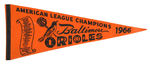 "BALTIMORE ORIOLES" 1960s PENNANTS.