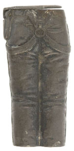 PANTS WITH SUSPENDERS EARLY 1900s FIGURAL MATCH SAFE.