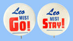 PAIR OF BUTTONS RELATING TO MANAGER LEO DUROCHER.