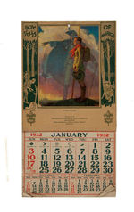 "BOY SCOUTS OF AMERICA" 1932 CALENDAR WITH NORMAN ROCKWELL ART.