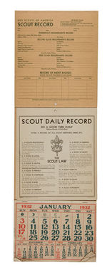 "BOY SCOUTS OF AMERICA" 1932 CALENDAR WITH NORMAN ROCKWELL ART.