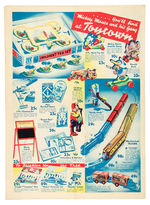 "TOYTOWN" CHRISTMAS-RELATED STORE SIGN AND CATALOGUE FLIER.