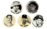 FIVE BROOKLYN DODGERS STADIUM BUTTONS.