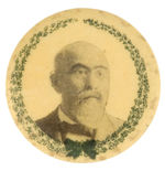 RARE PORTRAIT BUTTON PICTURING DANIEL DeLEON LEADER OF THE SOCIALIST LABOR PARTY.