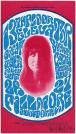 BILL GRAHAM CONCERT HANDBILL BG-25 FEATURING GRACE SLICK & SIGNED BY WES WILSON.