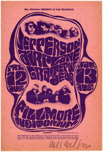 BILL GRAHAM CONCERT HANDBILL BG-23 FEATURING JEFFERSON AIRPLANE & SIGNED BY WES WILSON.