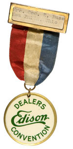 “EDISON DEALERS CONVENTION” EARLY RIBBON BADGE WITH CELLO.