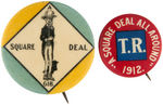 PAIR OF ROOSEVELT AND ROOSEVELT RELATED 1912 BUTTONS.