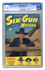 SIX-GUN HEROES #1 MARCH 1950 CGC 7.5 OFF-WHITE TO WHITE PAGES.