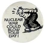 1983 PEACE BUTTON PICTURING UNLICENSED USE OF ROBERT CRUMB CHARACTER.