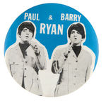 "PAUL & BARRY RYAN" LARGE BUTTON, PUBLICITY STILL AND "FACT SHEET."