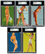 HOTCHA GIRLS MUTOSCOPE CARD SET W/SGC-GRADED EXAMPLES INCLUDING "MY DIVER'S LICENSE."