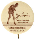 RARE JOE LOUIS ADVERTISING BUTTON.