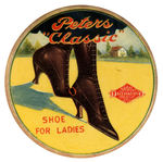 STRIKING DESIGN CELLULOID COMPACT “PETERS ‘CLASSIC’ SHOE FOR LADIES.”