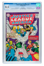 JUSTICE LEAGUE OF AMERICA #21 AUGUST 1963 CGC 8.5 WHITE PAGES.