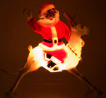 "HI HO SANTA" ON REINDEER FIGURAL LIGHT BOXED.