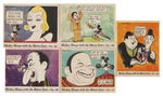 “MICKEY MOUSE WITH THE MOVIE STARS” GUM CARD LOT OF FIVE.