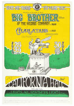 CALIFORNIA HALL CONCERT POSTER FEATURING BIG BROTHER & THE HOLDING COMPANY.