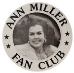 "ANN MILLER FAN CLUB" BUTTON.