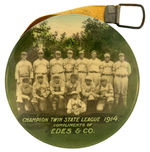 “CHAMPION TWIN STATE LEAGUE 1914” REAL PHOTO TAPE MEASURE BUT MISSING SIDE EDGE COVER.