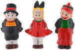 JUST KIDS CHARACTERS PAINTED GERMAN BISQUE NODDERS.