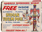 NABISCO "SHREDDED WHEAT" CEREAL BOX WITH RIN TIN TIN "INDIAN TOTEM POLE" OFFER & PREMIUM SET.