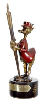 "THE BARKSTER BY CARL BARKS" SIGNED LIMITED EDITION BRONZE FIGURINE.
