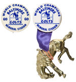 “WORLD CHAMPIONS BALTIMORE COLTS” BUTTON PAIR CIRCA 1959-1960.