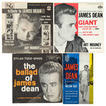 JAMES DEAN RELATED PAPERBACK BOOK AND RECORDS.