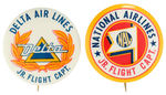 AIRLINES PAIR OF GRAPHIC BUTTONS  FROM SET OF 13 KNOWN.