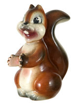 SNOW WHITE FOREST ANIMAL SQUIRREL EXCEPTIONAL CERAMIC FIGURINE BY ZACCAGNINI.