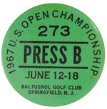 “PRESS” BUTTON FOR 1967 U.S. OPEN CHAMPIONSHIP.