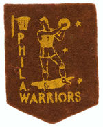 “PHILA. WARRIORS” FELT PATCH.