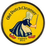 “OLD DUTCH CLEANSER CHASES DIRT” TWO-SIDED CELLO PAPERWEIGHT.