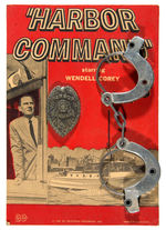 “HARBOR COMMAND” BADGE/HANDCUFF SET ON CARD.