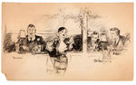 R. VAN BUREN "POACHERS" LARGE 1933 ORIGINAL ART.