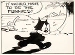 OTTO MESSMER FELIX THE CAT 1949 COMIC BOOK PAGE ORIGINAL ART WITH FUNNY PAPERS GAG.