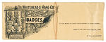 BEAUTIFUL “SOUTH BETHLEHEM, PA.”  1897 RIBBON COMPLETE WITH W&H ENVELOPE.