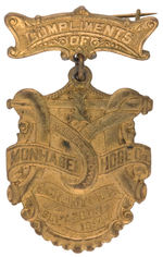 ORNATE AND EARLY 1894 BRASS FIRE BADGE BY BRAXMAR.