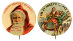 SANTA PAIR OF CHOICE COLOR EARLY BUTTONS CIRCA 1904 FOR “JOSEPH HORNE.”