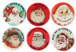 SIX SANTAS FROM 1940s-50s INCLUDING 3 SCARCE DESIGNS.