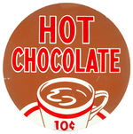 CHOCOLATE MILK DOOR PUSH/HOT CHOCOLATE RESTAURANT MACHINE SIGN PAIR.