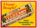 "CLARK'S TEABERRY QUALITY GUM" TIN LITHO STORE SIGN.