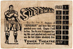 "SUPERMAN" MOVIE SERIAL ATTENDANCE CARD.